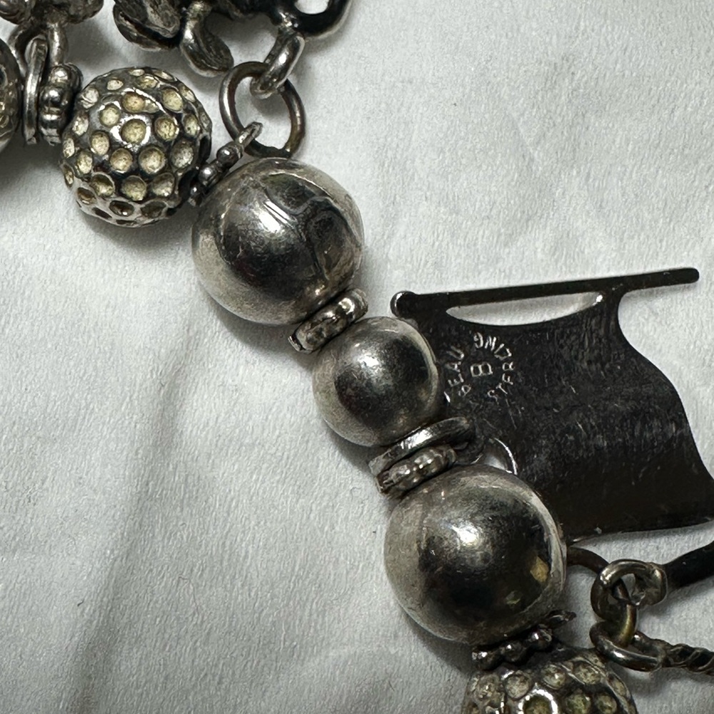 Vintage Charming Sterling Silver golf themed Charm Bracelet - Picture 7 of 16